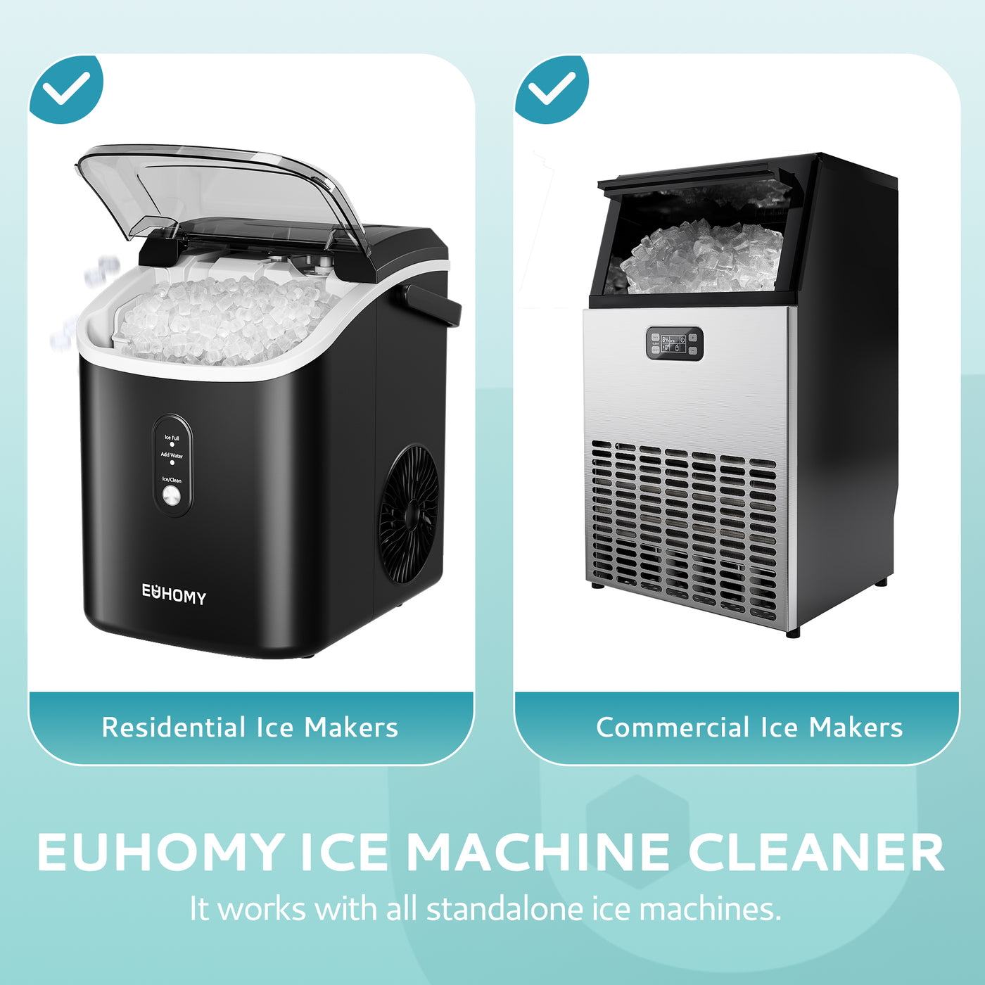 Euhomy Ice Maker Cleaner - 16/32 Fl OZ, Safe and Odor Free,  Powerful Cleansing, Universal Compatibility for Ice Makers