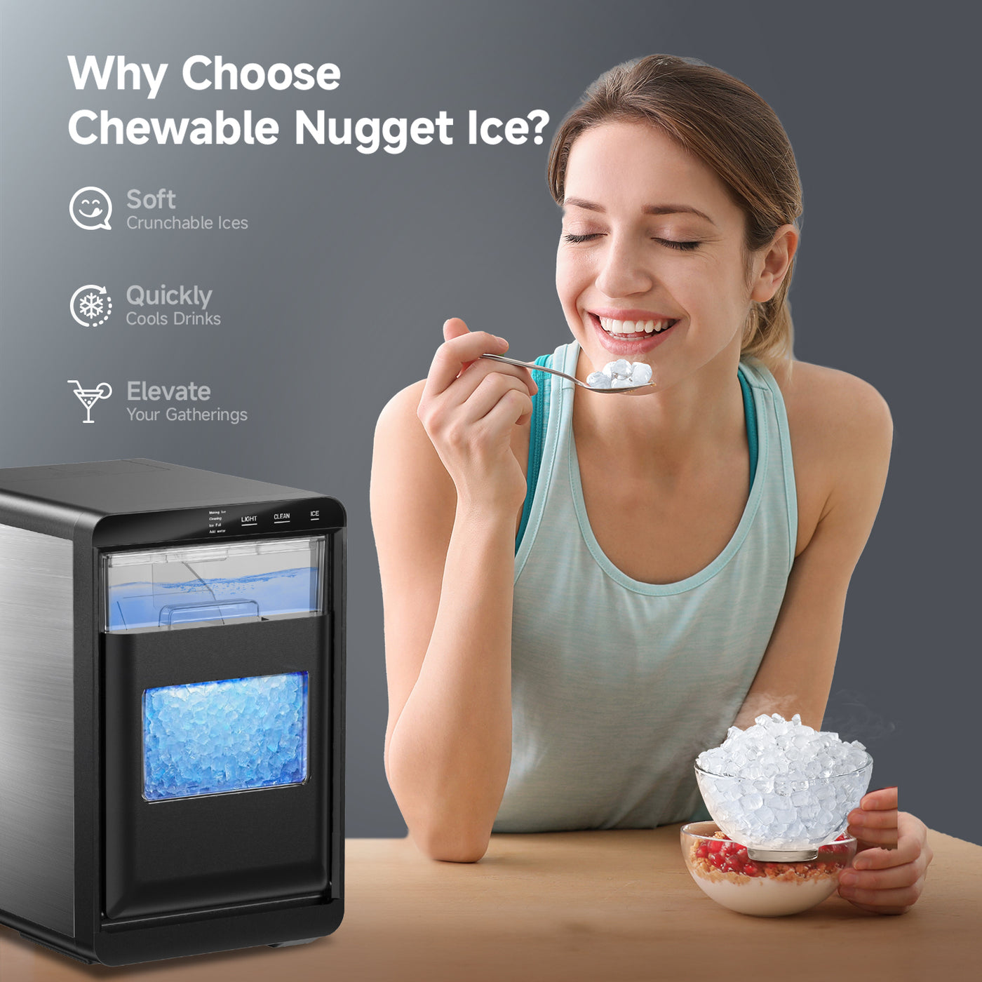 Euhomy Pearl L1 Plus Nugget Ice Maker