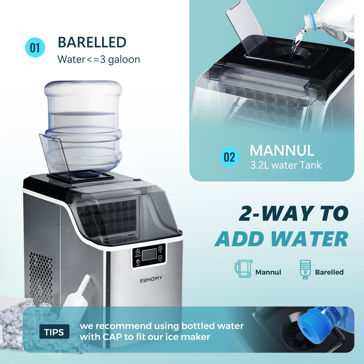 Euhomy Tile Plus Cube Ice Maker
