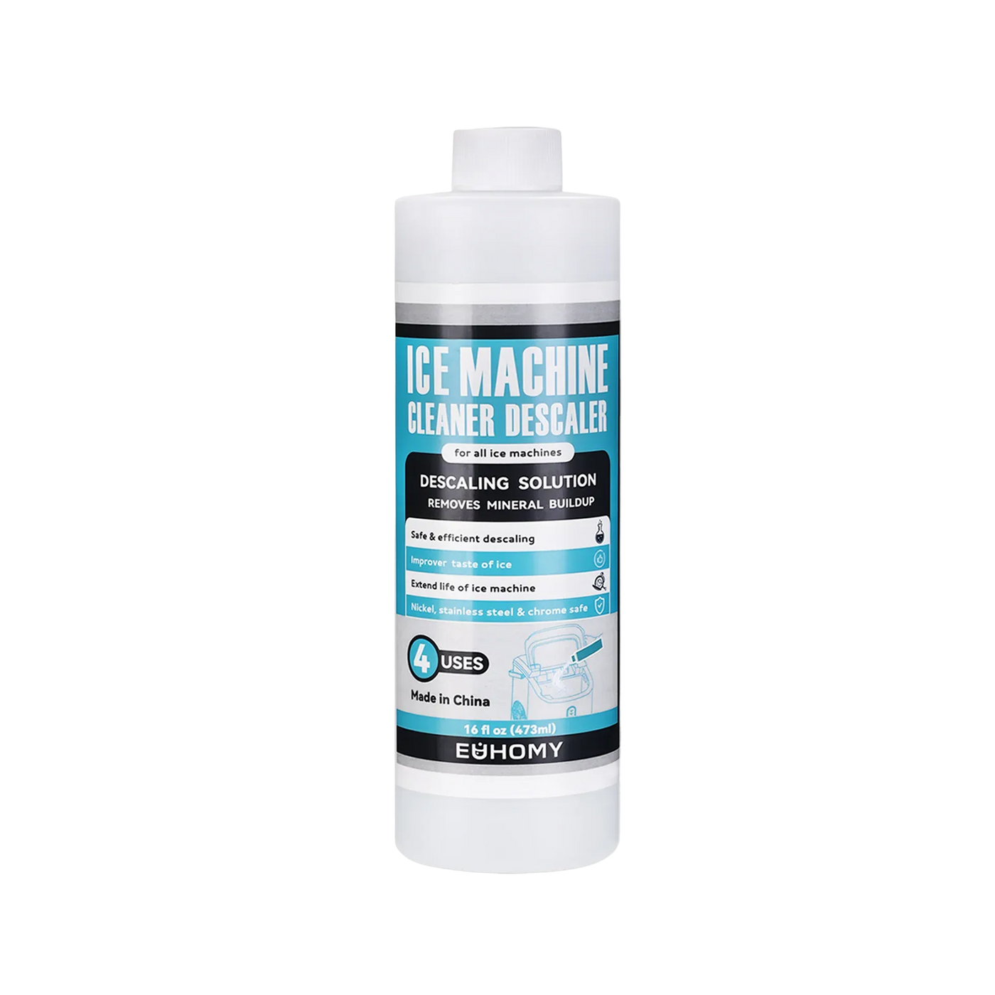 Euhomy Ice Maker Cleaner - 16/32 Fl OZ, Safe and Odor Free, Powerful Cleansing, Universal Compatibility for Ice Makers