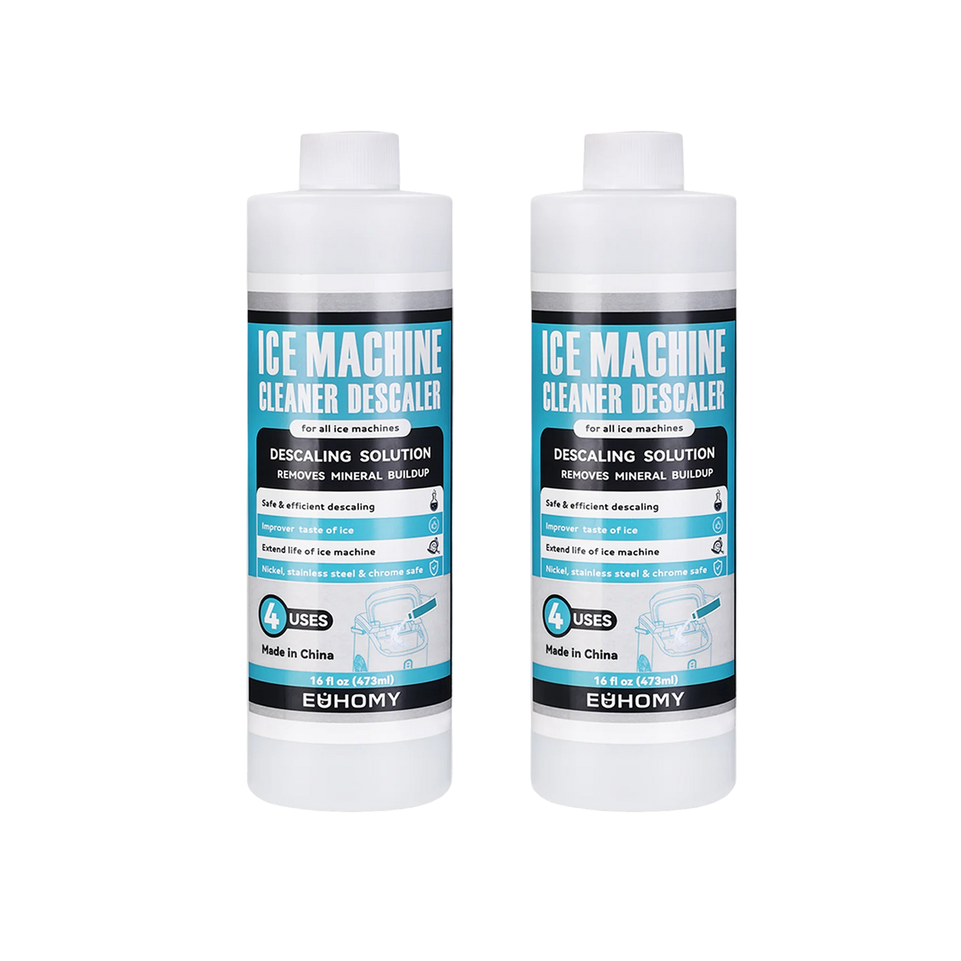 Euhomy Ice Maker Cleaner - 16/32 Fl OZ, Safe and Odor Free,  Powerful Cleansing, Universal Compatibility for Ice Makers