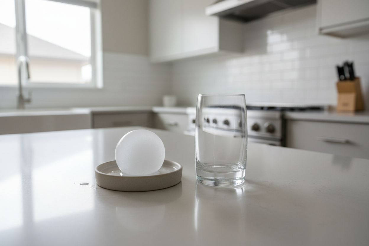 What Ice Shape Melts Into the Smallest Puddles on Countertops?